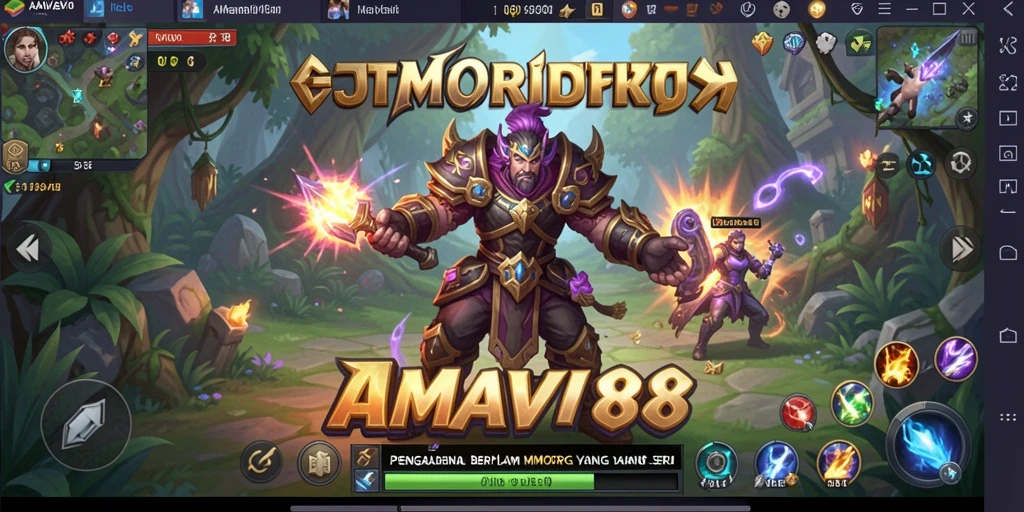 Tampilan gameplay seru dalam dunia fantasi AMAVI88.