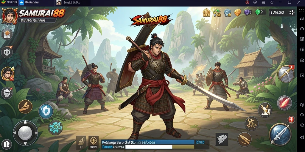 Tampilan gameplay SAMURAI88 dengan dunia terbuka yang luas.
