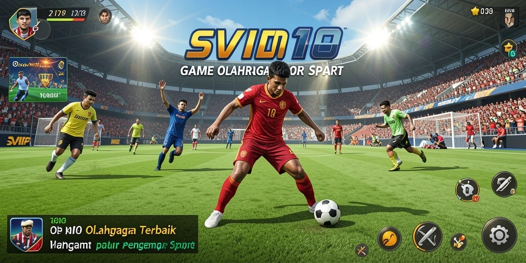 Screenshot gameplay SVIP10 menunjukkan momen seru di lapangan olahraga.
